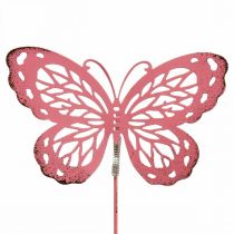 Artikel Havespil sommerfugl metal pink H30cm 6 stk