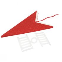 Artikel Stjerneformet hængende dekoration lavet af papir med jutesnor