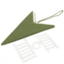 Artikel Stjernedekoration Julestjerne Papir Jute Grøn 60cm Vinduesdekoration