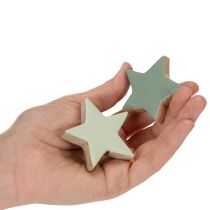 Artikel Træstjernedekorationssæt til bord og vindueskarm, 5 cm, 9 dele