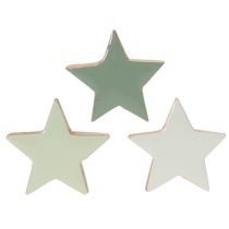 Artikel Træstjernedekorationssæt til bord og vindueskarm, 5 cm, 9 dele