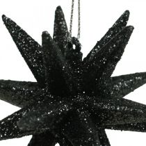 Artikel Julepynt stjerner til at hænge op sort Ø7,5cm 8stk