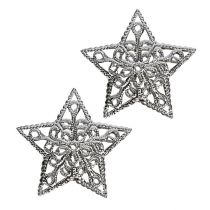 Artikel Stjerne lavet af metal sølv 6cm 20 stk