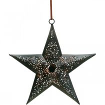 Artikel Juleophæng Star Metal Star Sort H19cm