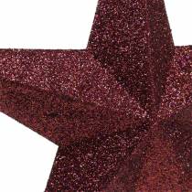 Artikel Dekorationsbøjle glitterstjerne bordeaux 21cm 2stk