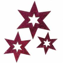 Artikel Scatter dekoration stjerne lilla 3-5cm 48 stk
