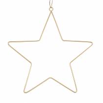 Artikel Dekorationsstjerne til ophængning af gyldent metal Ø35cm 4stk