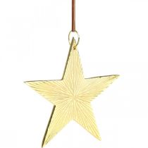 Artikel Guldstjerne, adventsdekoration, dekorationsvedhæng til jul 12×13cm 2stk