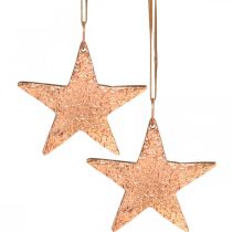 Artikel Kobberstjerne til at hænge, juletræspynt, metal vedhæng 8 × 9cm 2stk