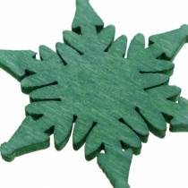 Artikel Scatter dekoration Julestjerne grøn, hvid assorteret 4cm 72 stk