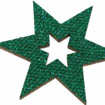 Artikel Spredt deco-stjerne grøn 3-5 cm 48stk