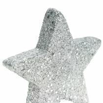 Artikel Scatter dekorationsstjerner med glitter Ø6,5cm sølv 36 stk