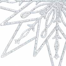 Dekorativ isstjerne til at hænge gennemsigtig, glitter 24,5cm 6stk