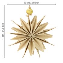 Artikel Papirstjerner, naturlige farver, Ø10 cm, 6 stk.