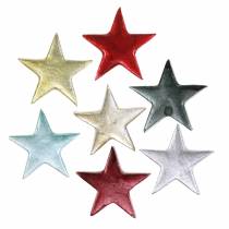 Artikel Dekorative stjerner forskellige farver mat 4cm 12stk