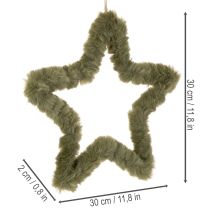 Artikel Hængende stjerne, kunstpels, til døre og vinduer, 30 cm, 3 stk.