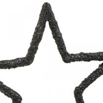 Artikel Scatter dekoration Julestjerner sort glitter Ø4cm 120 stk