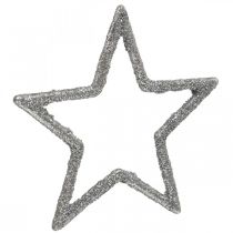 Artikel Scatter dekoration Julestjerner sølvglimmer Ø4cm 120 stk