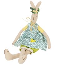 Artikel Plys påskehare, påskehare med tøj, kaninpige H43cm