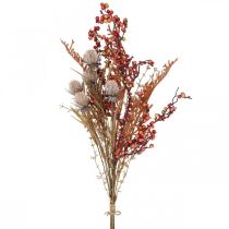 Artikel Kunstige planter efterårsdekoration tidsler bær bregner 65cm flok