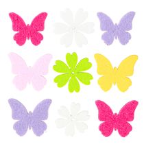 Artikel Scatter Dekoration Spring Sommerfugle Blomster 6 Farver 4cm 72 Stk