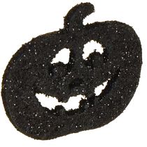 Artikel Scatter dekoration Halloween græskar dekoration 4cm sort, glitter 72 stk