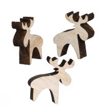 Artikel Scatter dekoration træ elg dekoration natur brun 2x2,5cm 108 stk