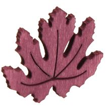 Artikel Scatter dekoration træ efterårsblade borddekoration lilla pink grøn 4cm 72 stk