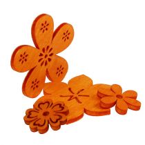 Sprededekoration træblomst orange 2 cm - 4 cm 96p
