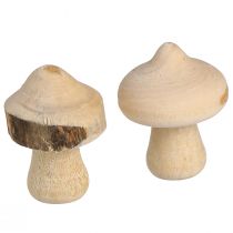 Artikel Scatter dekoration mini svampe træ dekoration naturel med bark Ø2cm 36 stk