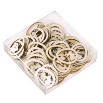 Artikel Påskepynt til kunsthåndværk, kaninæg, naturligt træ, 4 cm, 72 stk