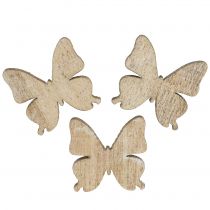 Artikel Spredt dekoration sommerfugl træ natur 2cm 144p