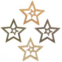 Artikel Scatter dekoration juletræstjerner 4 farver Ø4cm 72 stk