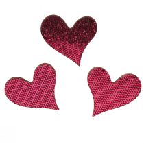 Artikel Scatter dekoration hjerte lilla 3-5cm 48 stk