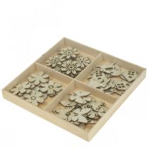 Artikel Spred dekoration træ, sprede stykker forår påske hvid 2–4 cm 64p