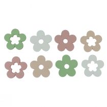 Artikel Scatter dekoration træblomster borddekoration farvet 2 motiver Ø3cm 24 stk.