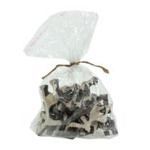 Artikel Strødekoration træelg, bordpynt, advents hvidkalket 30 stk