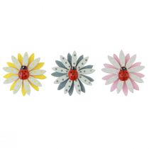 Artikel Scatter dekoration mariehøne blomst træfilt farve Ø4cm 48 stk
