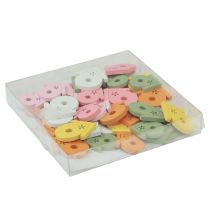 Artikel Scatter dekoration fuglehus træbord dekoration farvet 2,5-3,5cm 48 stk.