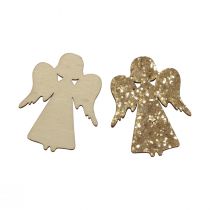 Artikel Scatter dekoration juletræ engle guld glitter 5x3,5cm 48 stk