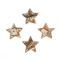 Artikel Scatter dekoration juletræstjerner bark hvide Ø5cm 12 stk