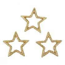Artikel Scatter dekoration Julestjerner gylden glitter Ø4cm 120 stk