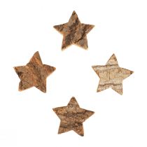 Scatter dekoration Julestjerner træstjerner med bark Ø5cm 12stk