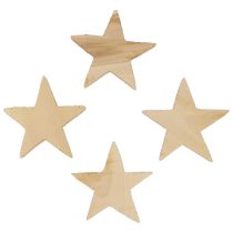 Artikel Scatter dekoration Julestjerner naturlige træstjerner Ø5,5cm 12 stk