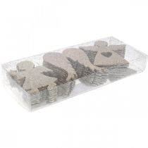 Artikel Scatter dekoration juleengle dekoration guld glitter H8cm 24 stk