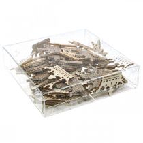 Artikel Scatter dekoration krone juletræ glitter B4cm 72 stk