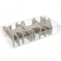 Artikel Scatter dekoration Julehjort dekoration guldglimmer 6×8cm 24 stk