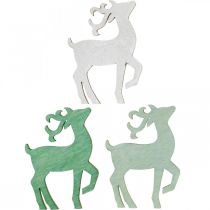 Artikel Scatter dekoration juletræ hjortegrøn 4×3cm 72 stk