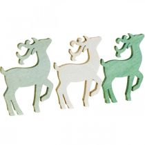 Artikel Scatter dekoration juletræ hjortegrøn 4×3cm 72 stk