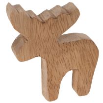 Artikel Træfigur af elg, stående, julespredning, 6 cm, 8 stk.